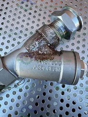 USED SPIRAX SARCO ANSI 600 A351 CF3M STEEL STRAINER W/ 1" SANITARY TO QUICK CONNECT