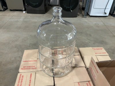Used LOT OF (6) 5 GALLON CLEAR ITALIAN GLASS CARBOYS Restaurant Storage Containers Michigan US | Miedema Asset Management Group #1580129