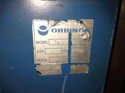 Orbinox 10"-150 knife gate valve, hand wheel operated