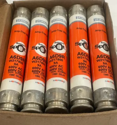NEW MERSEN A6D9R CLASS RK1 FUSES 9AMP 600V LOT OF 10