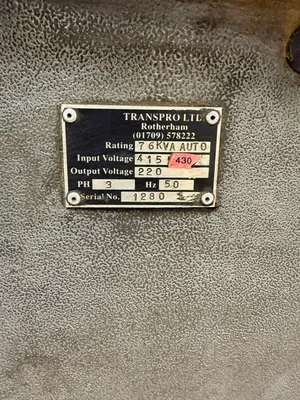 TRANSPRO _UNKNOWN_ TRANSFORMERS, 3 PHASE, 60 CYCLE, DRY TYPE | Turner's Machinery (2)