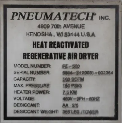 USED PNEUMATECH PE-500