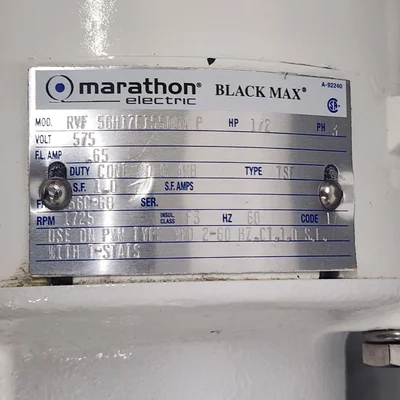 Watson Marlow Peristaltic pump Loadsure 620RE MKII Pumphead 2 Roller With Marathon Black Max 1/2 hp 3ph motor # 38150
