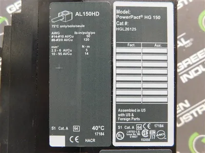 Square D HGL26125C Circuit Breaker 125A 600VAC 250 VDC 2 Pole Type HG 150 New