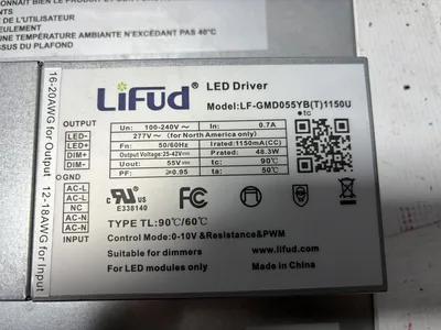 LumaPro 2 x 4 Flat Panel Edge Lit 53XH75 with Led Driver LF-GMD055YBT(T)1150U