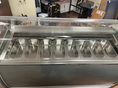 Used Sevel Used 2019 Sevel SLM-8 Gelato Ice Cream Lighted Showcase Display Freezer 220V Display Freezers Illinois US | Falcon Restaurant Supply #1375664