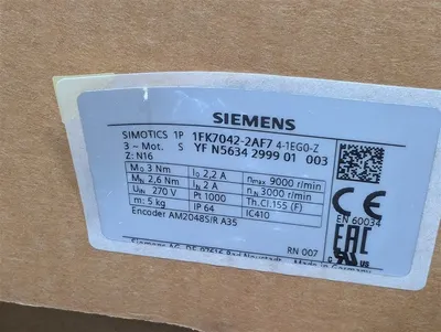 Siemens 1FK7042-2AF7 SIMOTICS Servo Motor 270V 3000 RPM New NIB