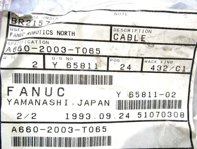 NEW FANUC A660-2003-T065 CABLE A6602003T065