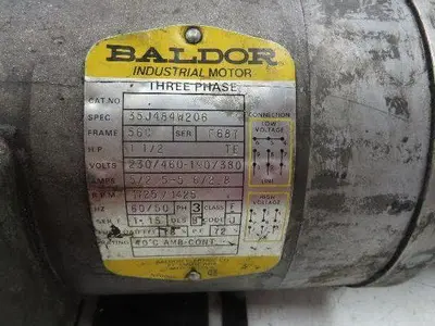 Webster Electric Baldor Hydraulic Pump 1.5HP 1725 RPM 3/4" NPT
