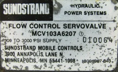 NEW SUNDSTRAND SAUER MCV103A6207 SERVO VALVE MCV101A1404