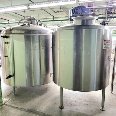 Tank Liquid Mixing and cooling process Food Grade 316 Stainless steel Tank 400 us gal # 7614