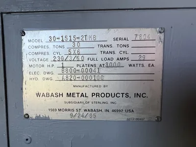 USED 1985 WABASH WABASH 30-1515-2TMB PRESS