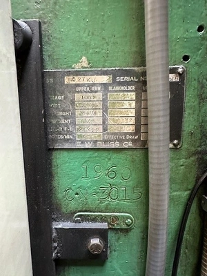 Used 1960 BLISS 27 Knuckle Joint Presses New Jersey US | National Machinery Exchange #1498947