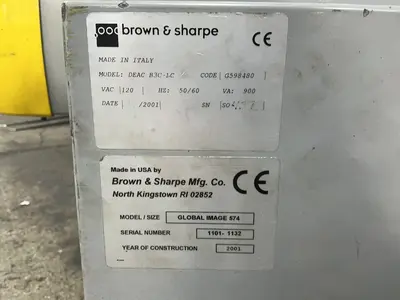 Used 2001 BROWN & SHARPE GLOBAL IMAGE 574 Coordinate Measuring Machines Ohio US | HGR 24 #1505816