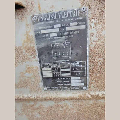 English Electric 25 kVA Transformer