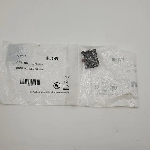 New | in-Stock EATON EATON CONTACT BLOCK M22-K01 *NEW* SEALED IN BAG Contact Blocks | ND Industrial Surplus #1225910