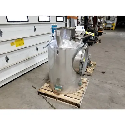 Used 28" dia. Stainless Steel Storage Bin with Bin Activator Live Bottom