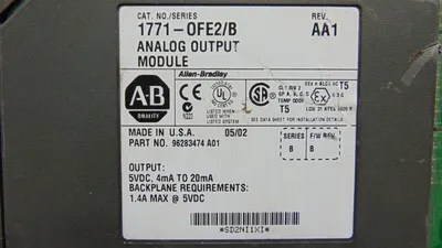 Allen Bradley 1771-OFE2/B PLC-5 Analog Output Module F/W Rev. B Rev. AA1 Used