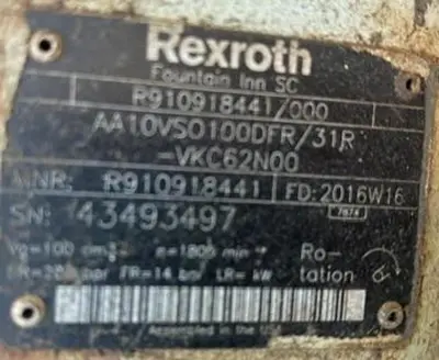 Used 2016 REXROTH AA10VSO100DFR/31R Hydraulic Power Packs North Carolina US | DH Griffin Used Equipment #1383864