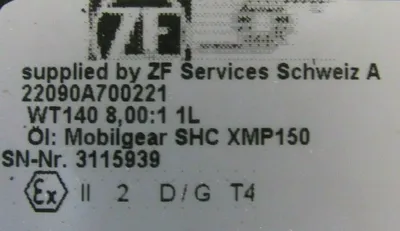 NEW ZF WT140 GEAR REDUCER 8:1 SHAFT 1-1/4" DIA. BORE 3/4"