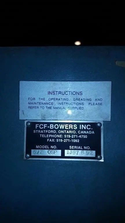 USED BOWERS 5/2 OSP5/2 W/VF DRIVES ................... YESMOTOR ............................. 460V/3PH/60HZ/30A