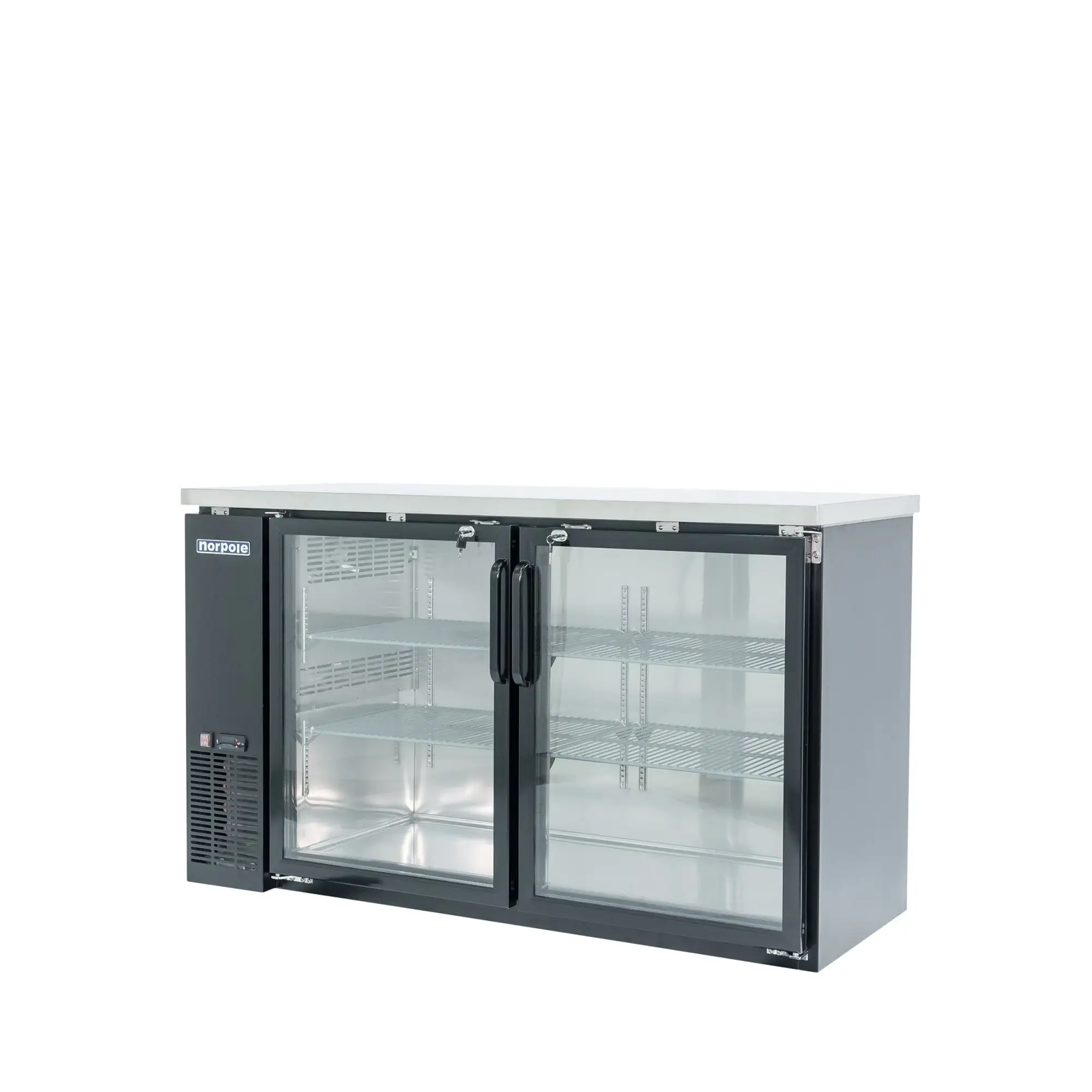 New | in-Stock MCA New Norpole NPGB-60 2 Glass Door Under Bar Refrigerator Back Bar Cooler Merchandiser Bottle Coolers Illinois US | Falcon Restaurant Supply #1376738