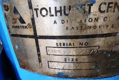 Tolhurst 40 x 20 perforate basket centrifuge, 316SS.