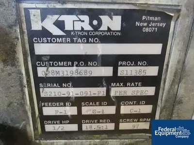 USED K-Tron 2" K-Tron Screw Feeder, S/S