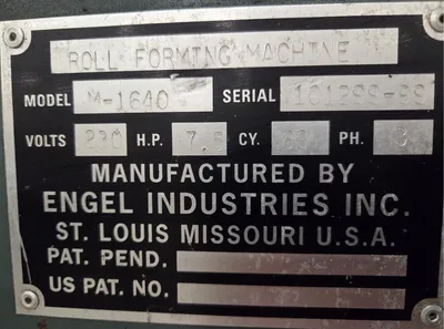 1999 ENGEL INDUSTRIES M-1640 Roll Formers | THREE RIVERS MACHINERY (3)