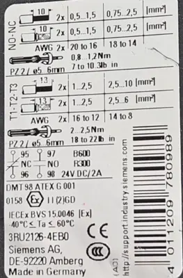 Siemens 3RU2126-4EB0 Sirius Overload Relay (BIN2.3.3)