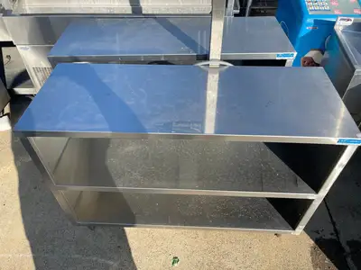 Used BK-Resources Used 48" BK Resources Stainless Steel Equipment Stand Cabinet With Shelves - SS277 Food Prep Tables Illinois US | Falcon Restaurant Supply #1375907