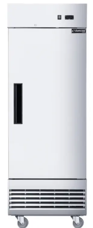 New | in-Stock Dukers New Dukers D28ER Compact Single Door Commercial Refrigerator in Stainless Steel Refrigerators Illinois US | Falcon Restaurant Supply #1375148