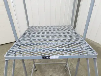 Uline H-1082-20 Rolling Ladder 4 Step 20" Work Platform 40" Top Step 450lbs Cap