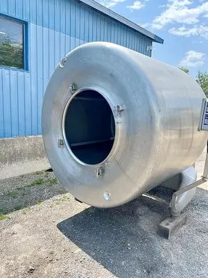 🔴 Heading to Auction May 27 - Used Rotating Drum Tumbler, 2000 Lbs Capacity, With Screw Conveyor