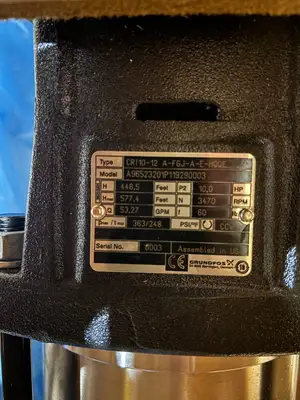 New | in-Stock Grundfos CRI10-12 A-FGJ-A-E-HQQE Centrifugal Pumps Michigan US | Maverick Industrial Sales #1400634
