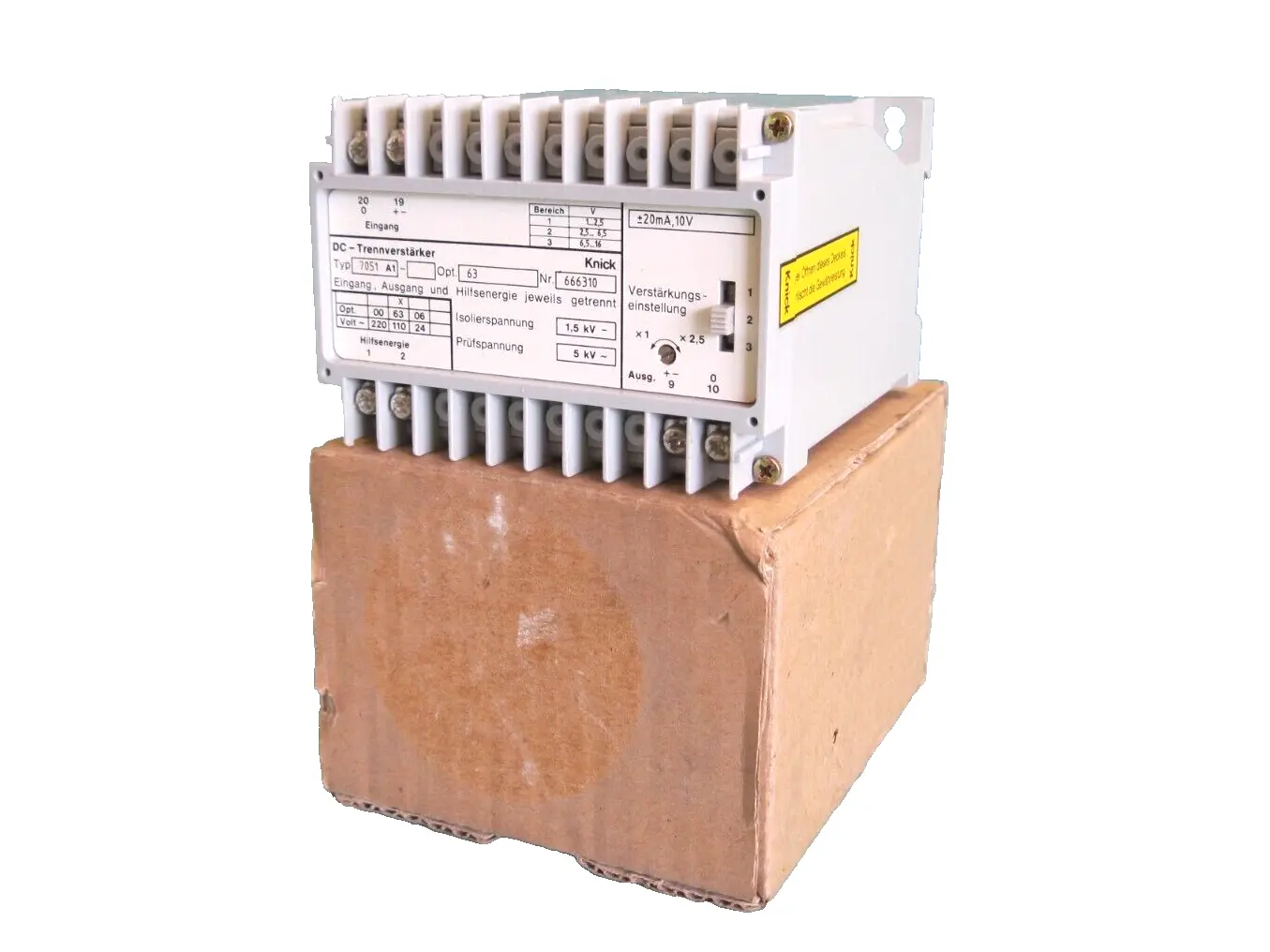 NEW Knick Type 7051A1 Opt. 63 DC Isolation Amplifier Module H9
