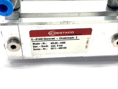 82L20-4435 | Destaco  Pneumatic Power Clamp 20mm Bore 5 - 60 Deg. Opening Angle - Used