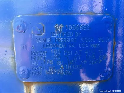 Used 500 Gallon Vertical Air Receiver Tank – 165 PSI ASME – Samuel Pressure Vessel