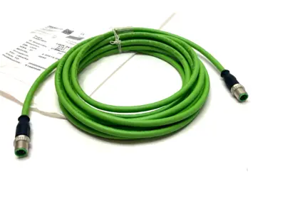 USED BECKHOFF DOUBLE ENDED ETHERCAT CABLE M12 M TO M 4-PIN