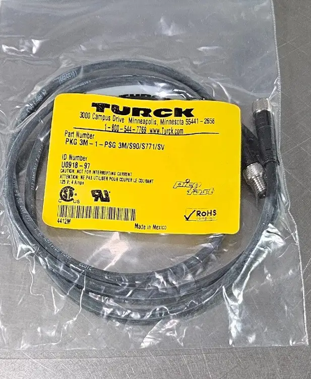 Used Turck PKG 3M-1-PSG 3M/S9O/S771/SV Cable & Wire South Carolina US | Palmetto Automation #1159581