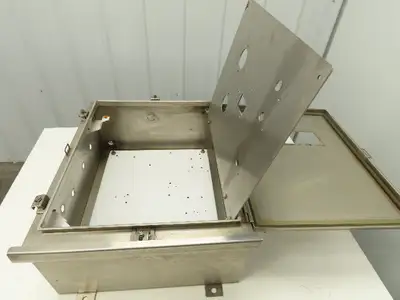 Hoffman Stainless Steel Electrical Enclosure 24x20x10" 3R 4X Front & Back Plate