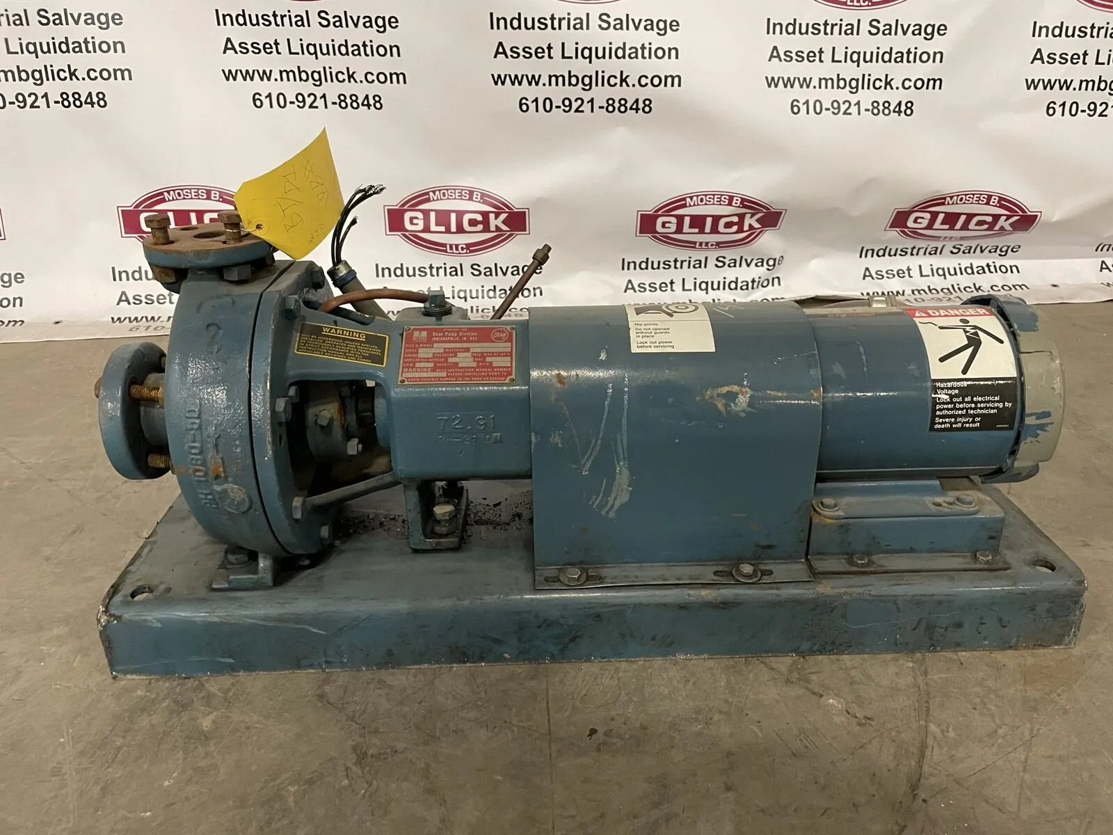 Dean PH-2111 Cast Iron Centrifugal Pump 1×1-1/2×8 50gpm 3PH