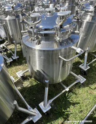 Used 27.2 Gallon Vertical 316L Stainless Steel Jacketed Freeze/Thaw Vessel