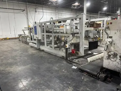 25" x 68" Mckinley 2 color mini Flexo Folder Gluer with top loading counter ejector