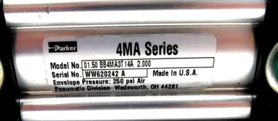 NEW PARKER 1.50BB4MA3T14A 2.000 PNUEMATIC CYLINDER 4MA SERIES 150BB4MA3T14A2000
