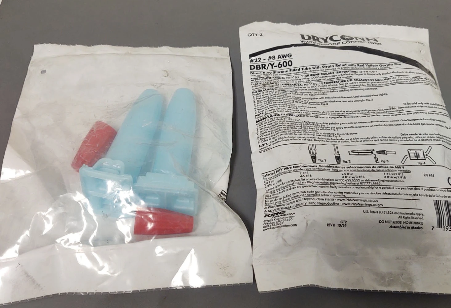 🔥(QTY 2) Dryconn - DBR/Y-600 Direct Bury Silicone Tube - Each Bag Has 2