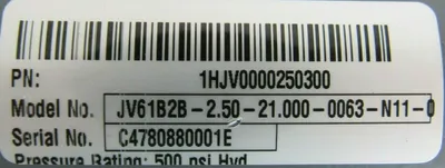 NEW MILLER JV61B2B-2.50-21.000-0063-N11-0 CYLINDER 1HJV0000250300