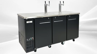 171-0238 72" Kegerator 4 Tap Self Contained Beer Dispenser Cooler