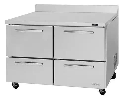 Turbo Air PWR-48-D4-N 48 1/4" Worktop Refrigerator w/ (2) Sections, 115v