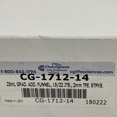 NEW Chemglass CG-1712-14